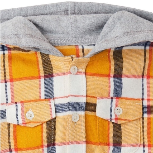 WONDER NATION • Boys Hooded Flannel Shirt Jacket - Picture 3 of 3